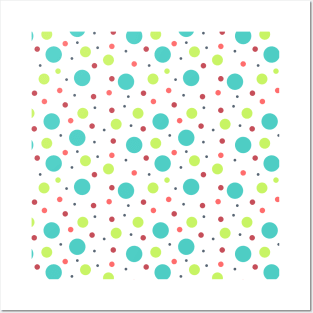 1980s Polka Dots Pattern in Bright Colors Posters and Art